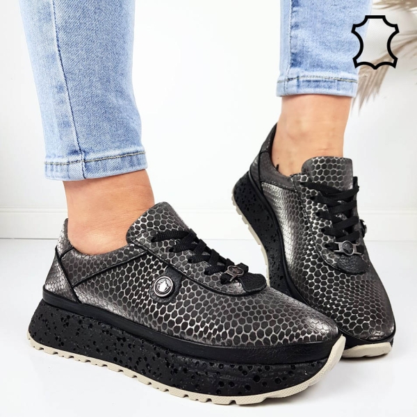 Спортни обувки от естествена кожа- Nora Grey 11802