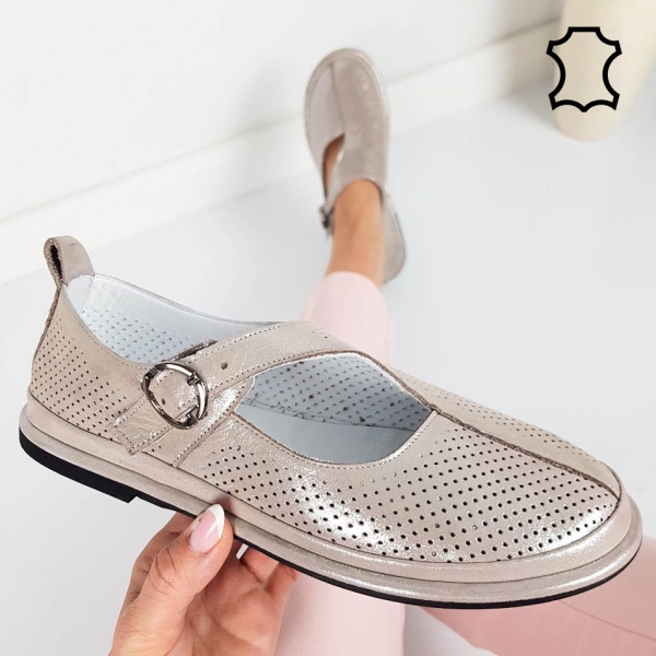 Мокасини от естествена кожа- Greta 11821