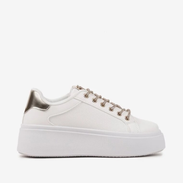 Бели кецове на платформа - Melisa White 11871