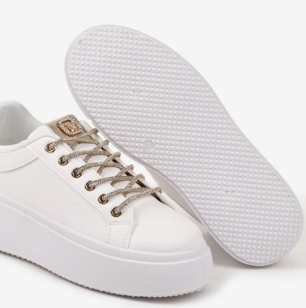 Бели кецове на платформа - Melisa White 11871