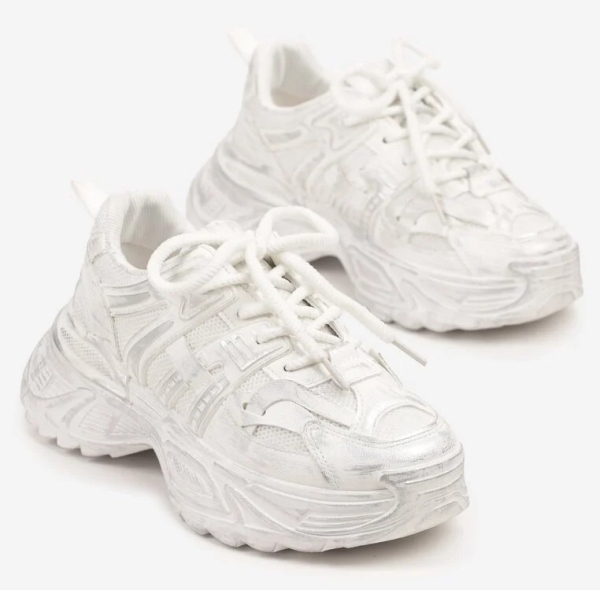 Бели дамски маратонки- Vera White 11876