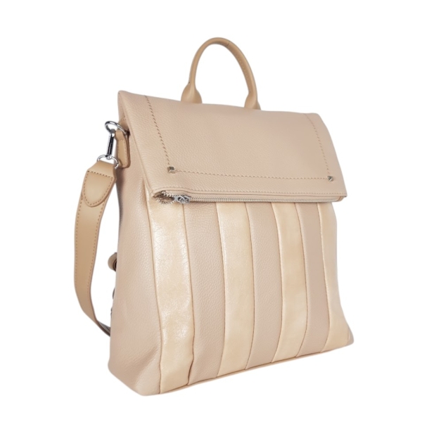 2 в 1 чанта-раница с капак- Amanda Beige 11901