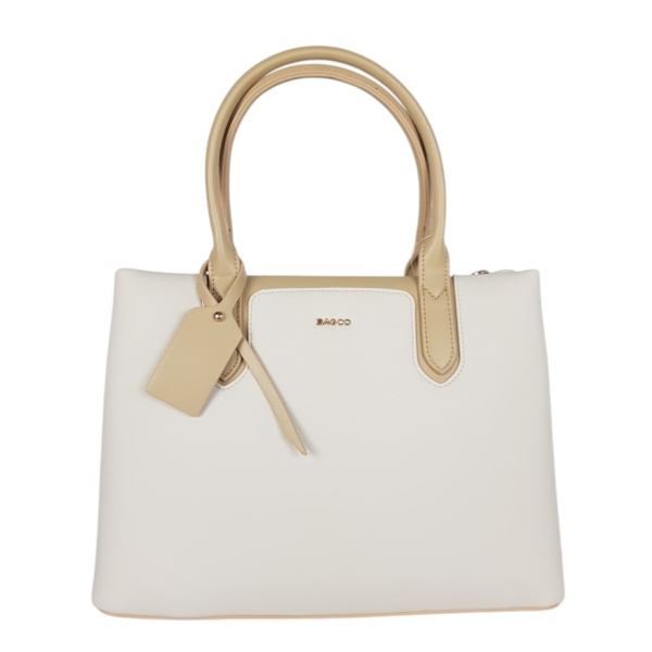 Твърда дамска чанта в бял цвят- Frea white 11904