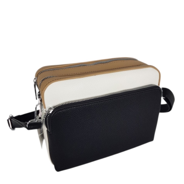 Чанта за през рамо с две отделения- Hana Black 11908