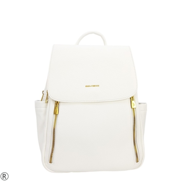 Бели кецове от естествена кожа- Hana White 11857