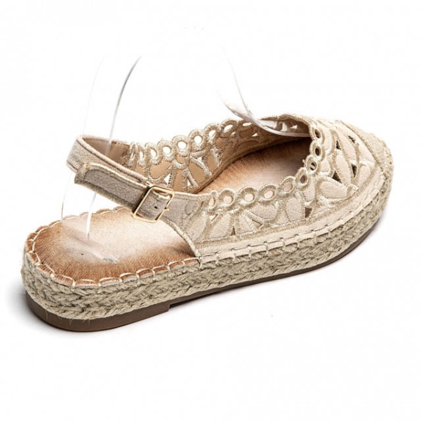 Дамскаи еспадрили с отворена пета- Ira Beige 11915