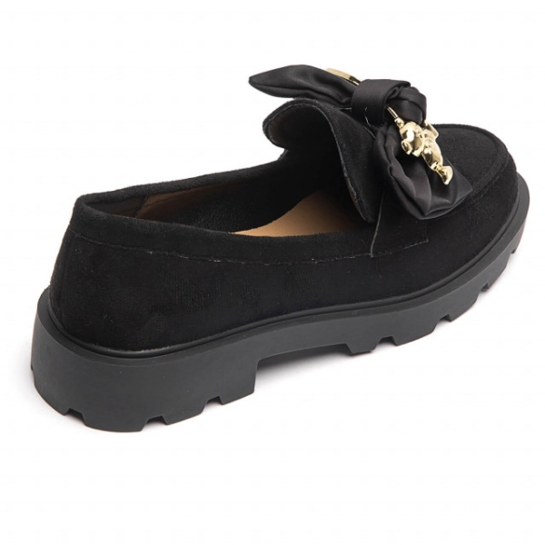 Дамски мокасини в черен цвят с мече- Tedy Black 10917