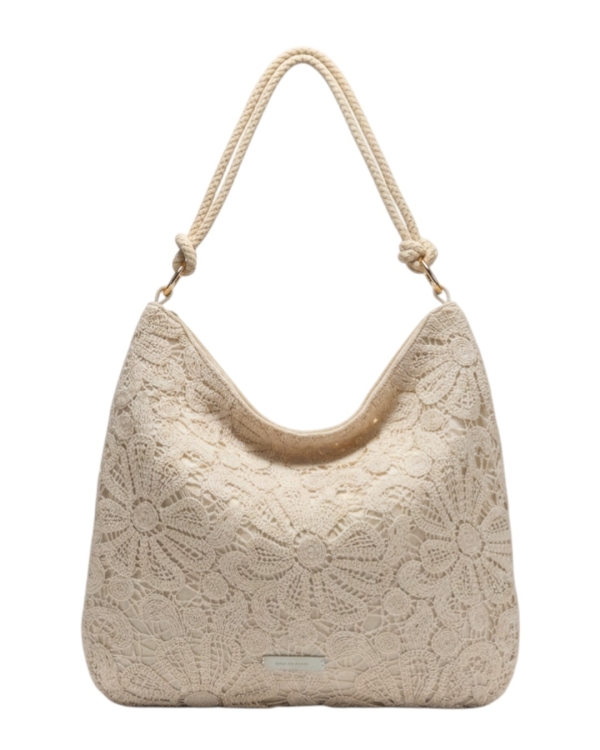 Дамска дантелена чанта в цвят каки- BagtoBag  11943