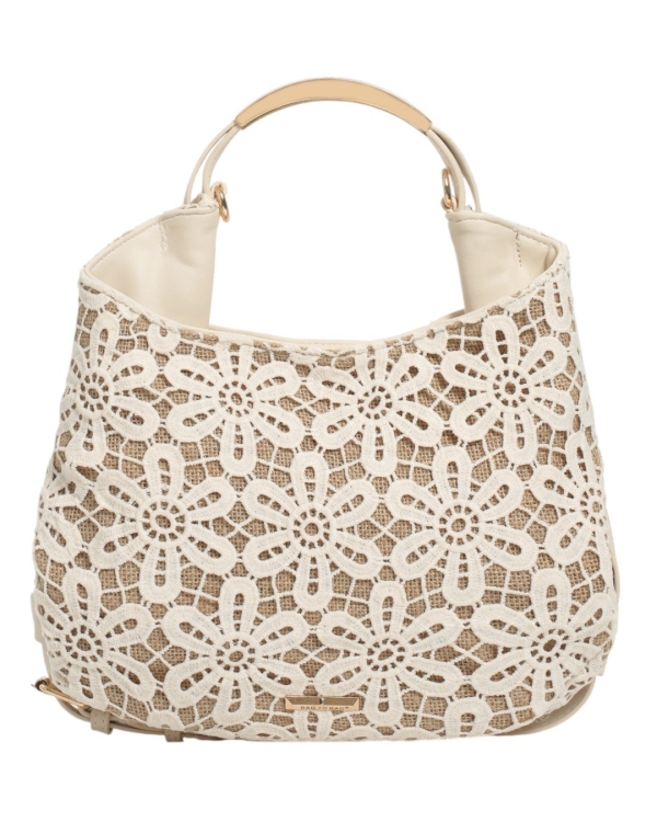 Дамска дантелена чанта в бежов цвят- BagtoBag 11952