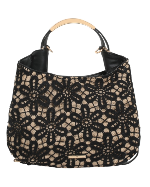 Дамска дантелена чанта в черен цвят- BagtoBag 11953