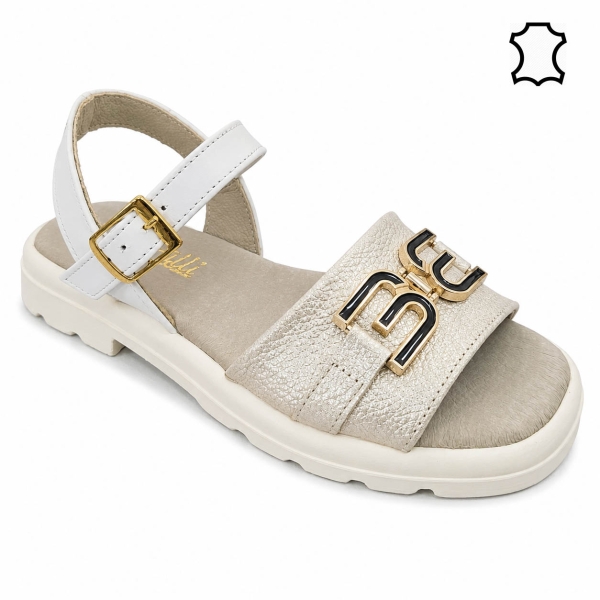Бежови сандали от естествена кожа- Dara Beige 12064