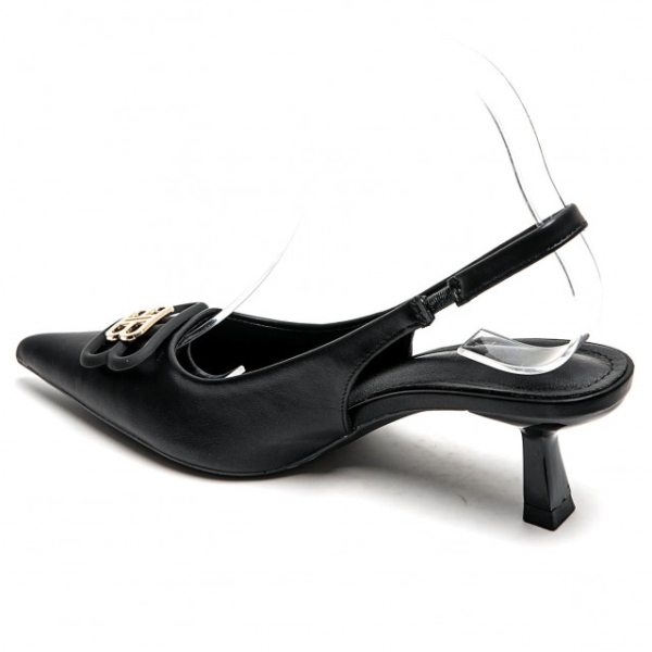 Черни обувки с отворена пета- Zara Black 12122