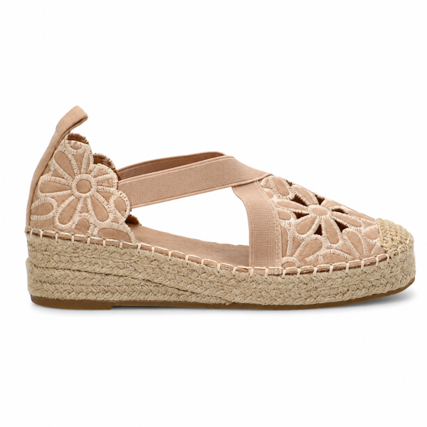 Бежови еспадрили на платформа- Klara Beige 12131