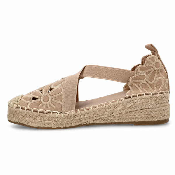 Бежови еспадрили на платформа- Klara Beige 12131