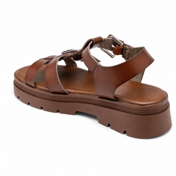 Равни кафяви сандали- Mira Brown 5202