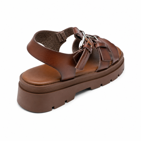 Равни кафяви сандали- Mira Brown 5202