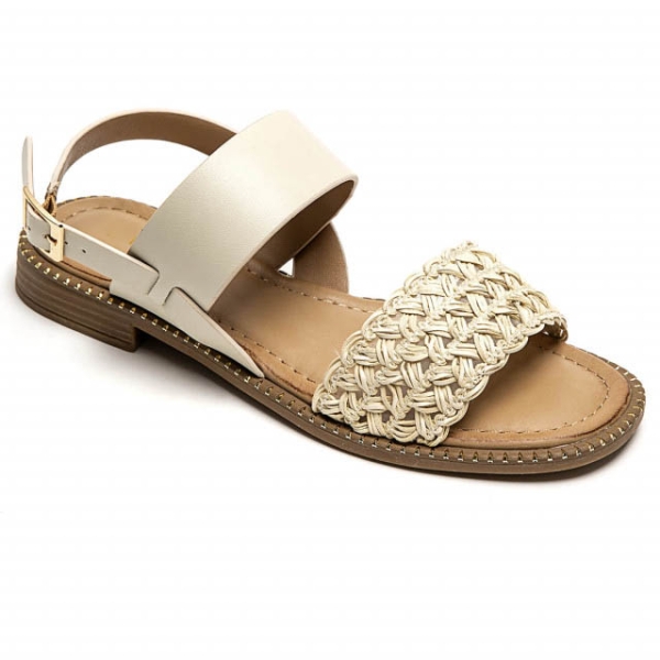 Равни бежови сандали- Klara Beige 5251