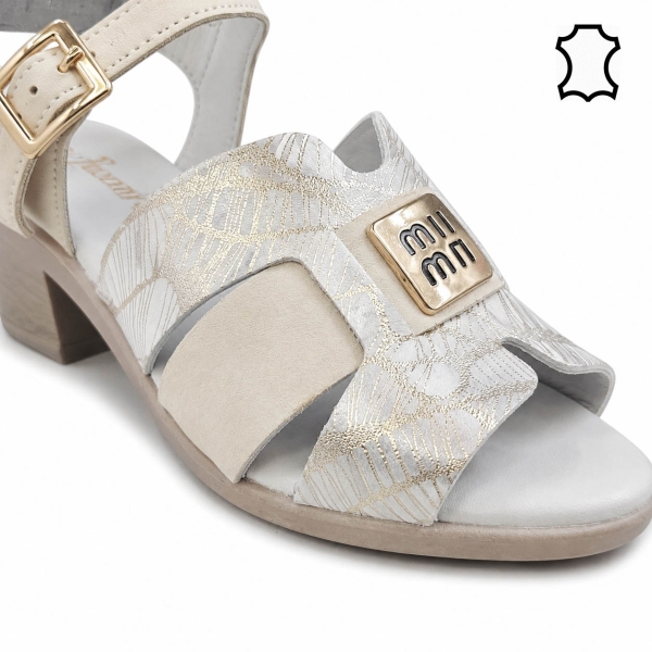 Бежови сандали от естествена кожа- Samanta Beige 12145