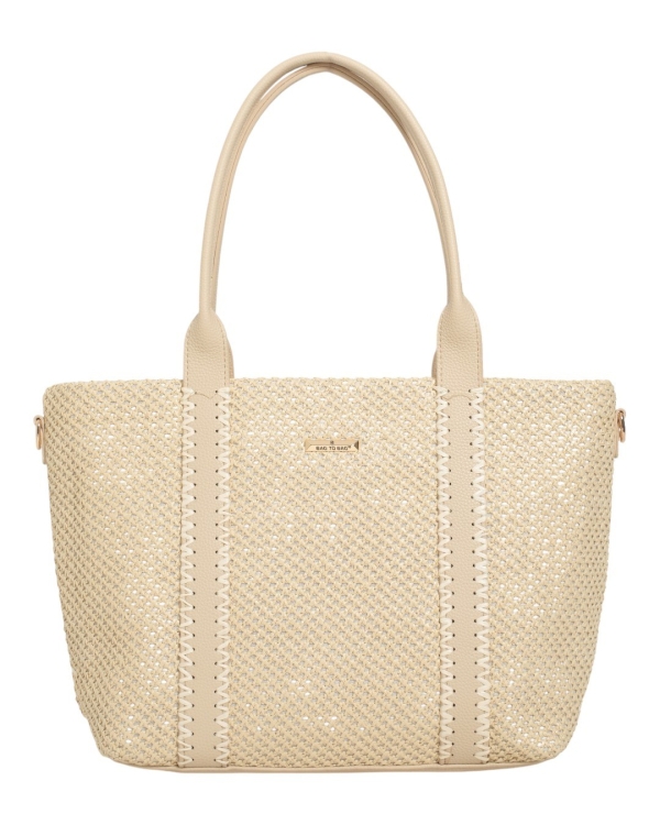 Бежова чанта с дълги дръжки за рамо- Prea Beige 12167