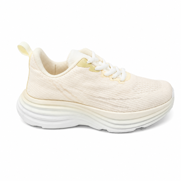 Бежови дамски маратонки с олекотена платформа- Area Beige 12198