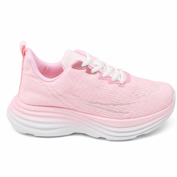 Розови дамски маратонки с олекотена платформа- Area Pink 12199