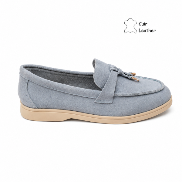 Сини мокасини от естествен велур- Klear Blue 12203