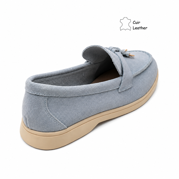 Сини мокасини от естествен велур- Klear Blue 12203