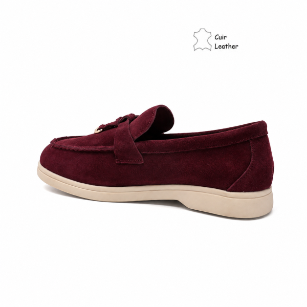 Червени мокасини от естествен велур- Klear Red 12206