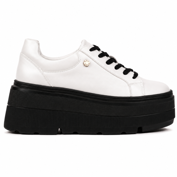 Бели кецове на платформа- Miranda White 12222