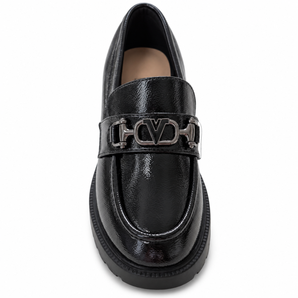 Дамски обувки на удобен ток и платформа- Steisi Black 12253