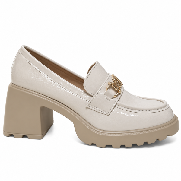 Бержови обувки на удобен ток и платформа- Steisi Beige 12254