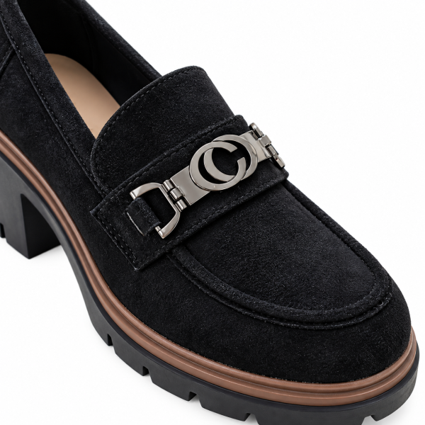 Черни обувки на ток и платформа- Siana Black 12258
