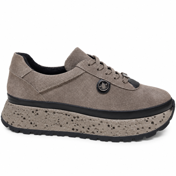 Дамски спортни обувки от естествен велур- Nansi Taupe 12262
