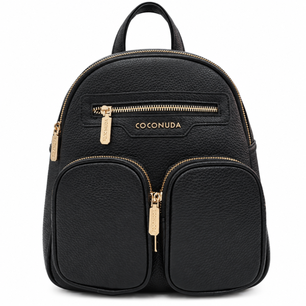 Черна дамска раница с джобове- Frea Black 12399