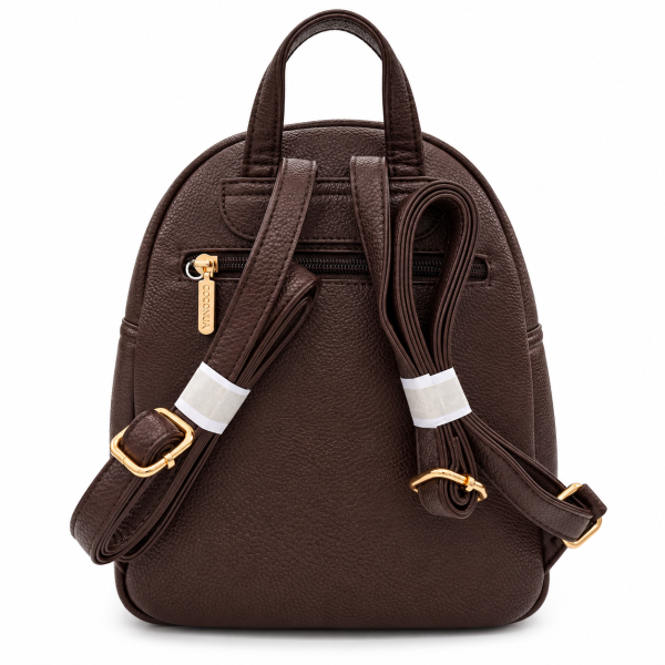 Кафява дамска раница с джобове- Frea Brown 12400