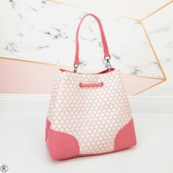 Дамска чанта в розов цвят с органайзер- Pink
