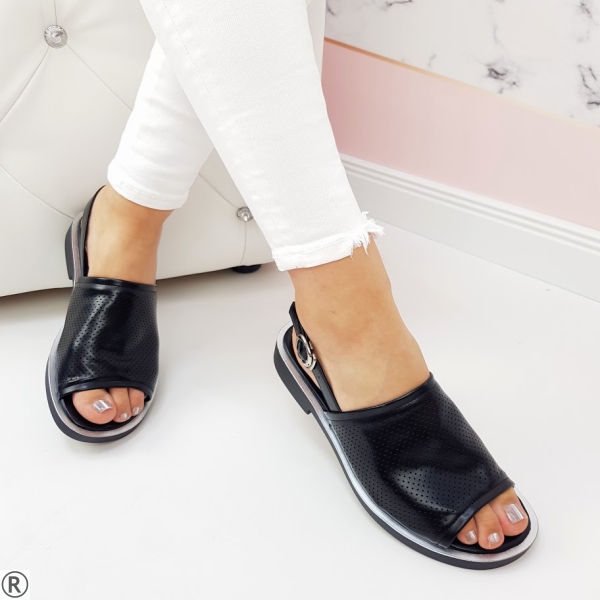 Дамски ниски сандали в черен цвят- Eliza