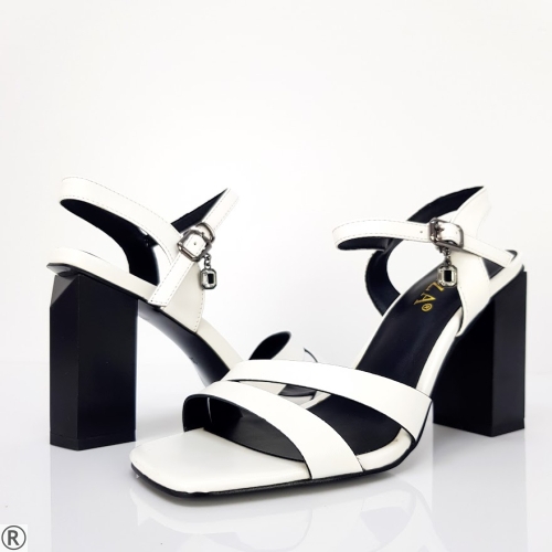 Дамски елегантни сандали в бял цвят- Mikra White