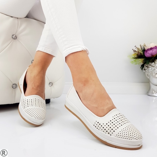 Дамски ежедневни обувки в бял цвят с мека стелка - Matilde White