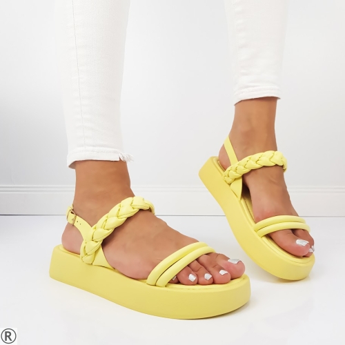 Дамски сандали на платформа в жълт цвят- Vivian Yellow
