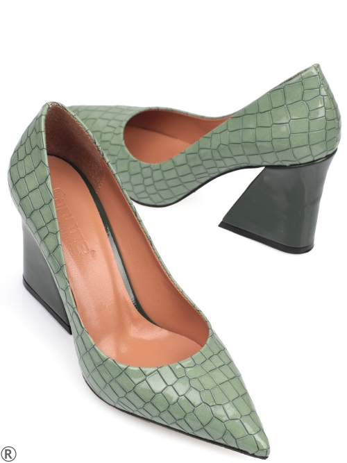 Дамски елегантни обувки в зелен цвят- Lucy Green