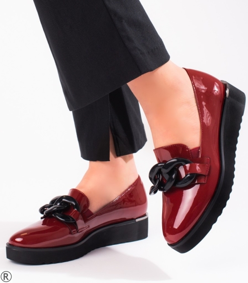 Дамски обувки в цвят бордо- Mira Red
