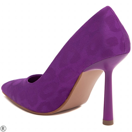 Дамски елегантни обувки от лилав сатен - Claudia Purple