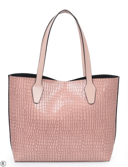 Дамска чанта тип торба в цвят сьомга- Riana