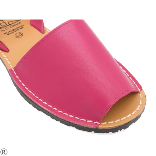 Равни сандали от естествена кожа- Deni Pink