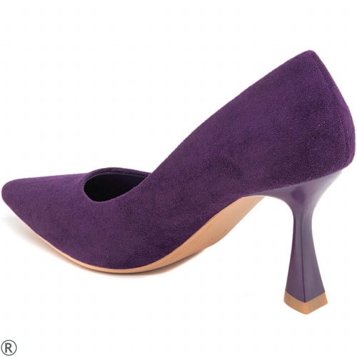 Елегантни обувки от лилав велур- Greta Purple