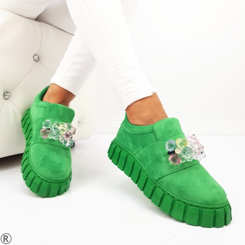 Спортни обувки с камъни в зелен цвят - Sharon Green