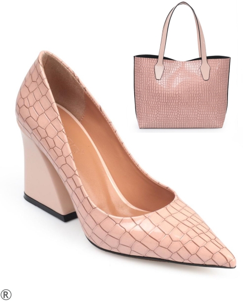Елегантни обувки в цвят сьомга- Lucy 