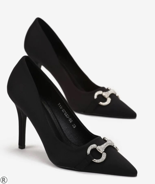 Елегантни обувки в черен сатен- Elena Black