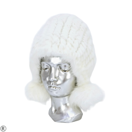 Луксозна дамска шапка от естествен косъм на норка- Nadira White